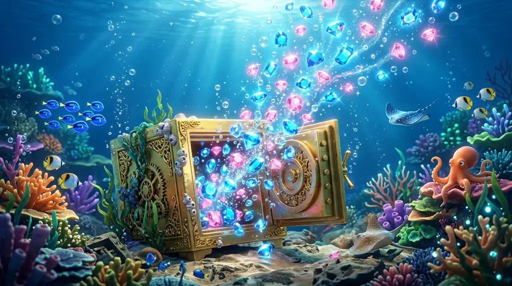 Glowing Aqua Gems